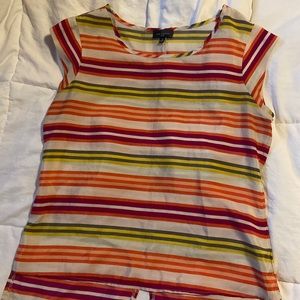 Split back striped blouse